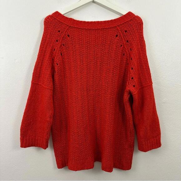 LOFT Women’s Wool Blend Cable Knit Orange Sweater Size XXL ... - Picture 2 of 5